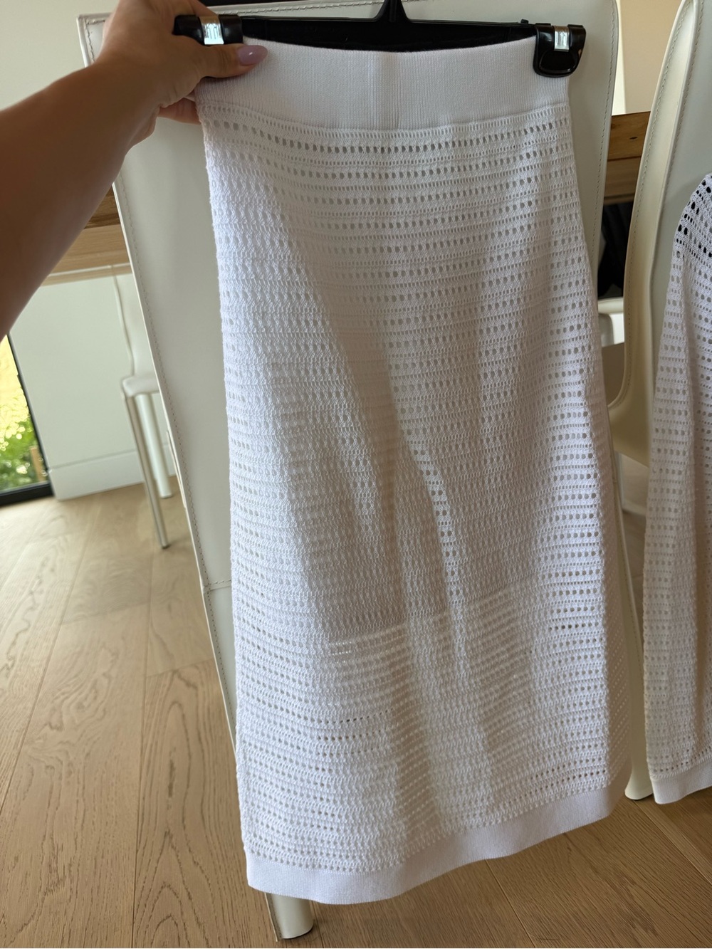 Babaton White Crochet SET Cropped Cardigan & Skirt - Picture 4 of 7
